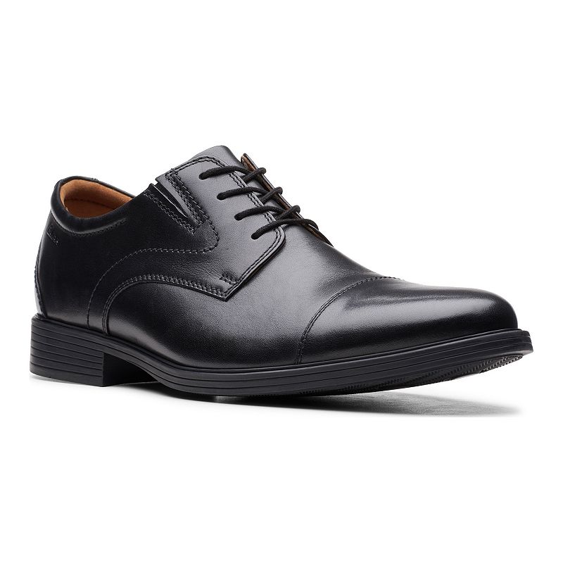 Clarks® Whiddon Cap Men's Leather Dress Shoes, Size: 8 Wide, Black