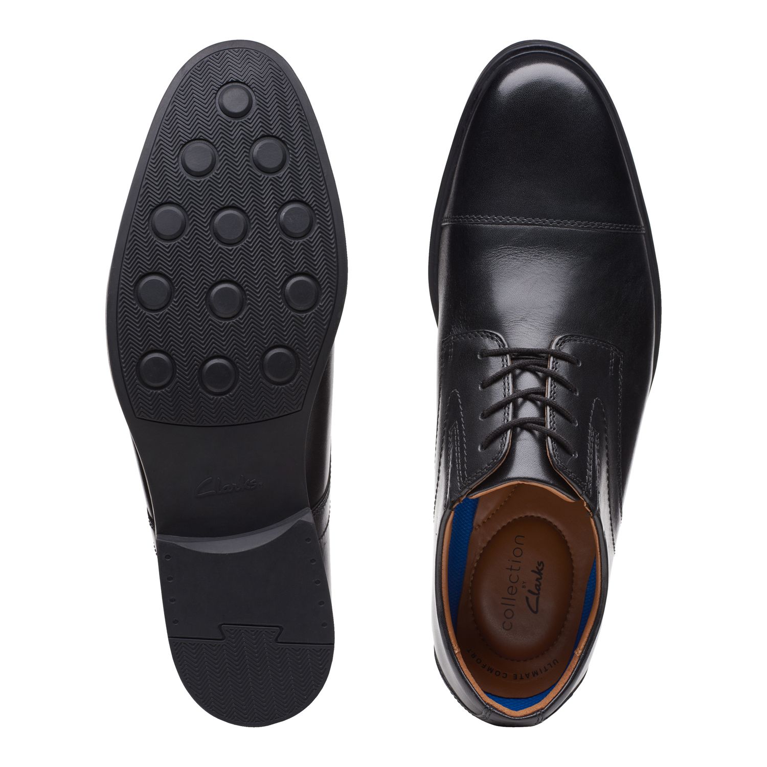 Clarks Whiddon Cap Black Leather Oxford Dress Shoes Mens 9.5 Men main image 2