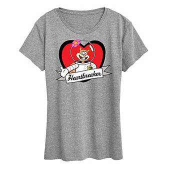 Women's Spongebob Squarepants Sandy Heartbreaker Graphic Tee