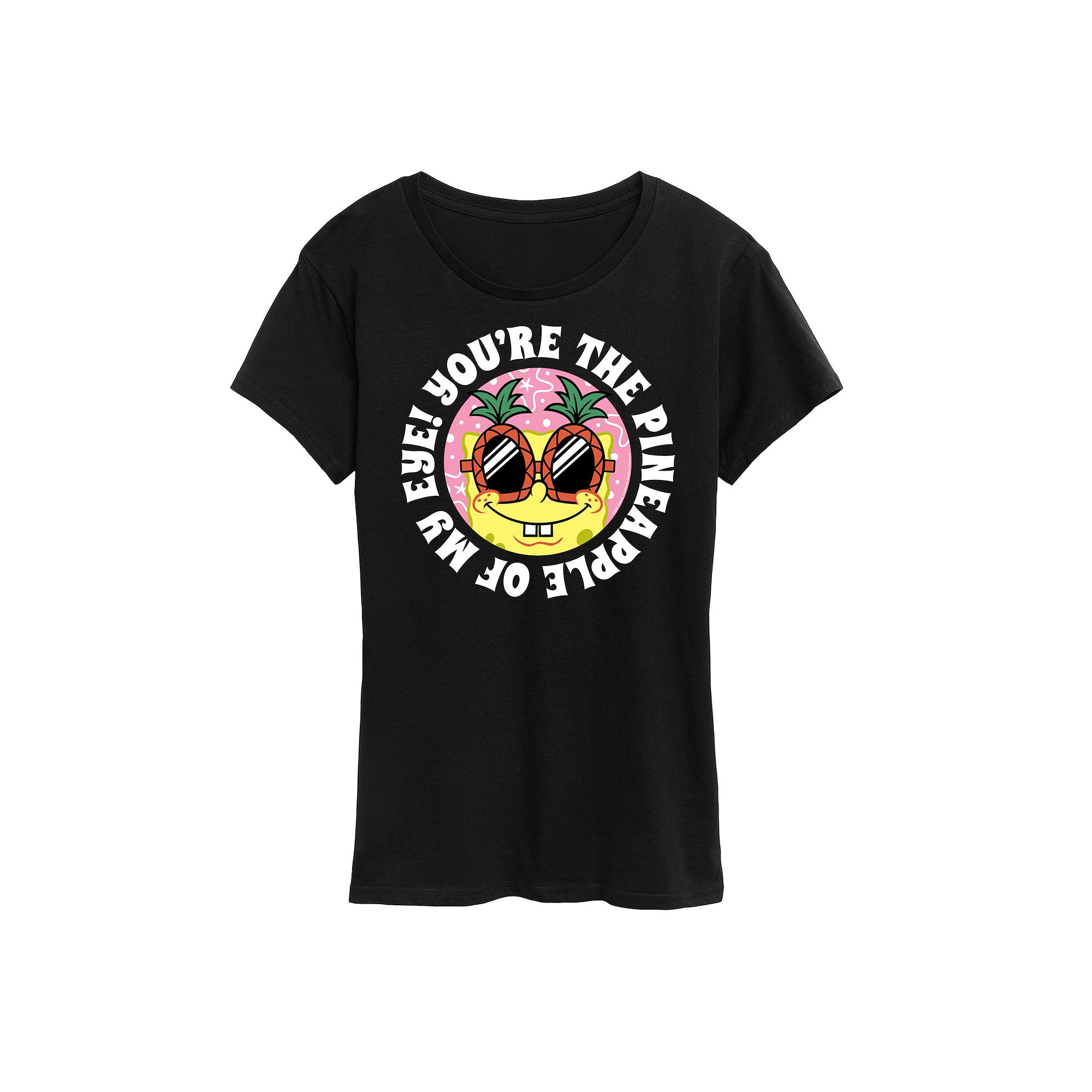 Womens Spongebob Squarepants Pineapple Of My Eye Graphic Tee, Size: Small,