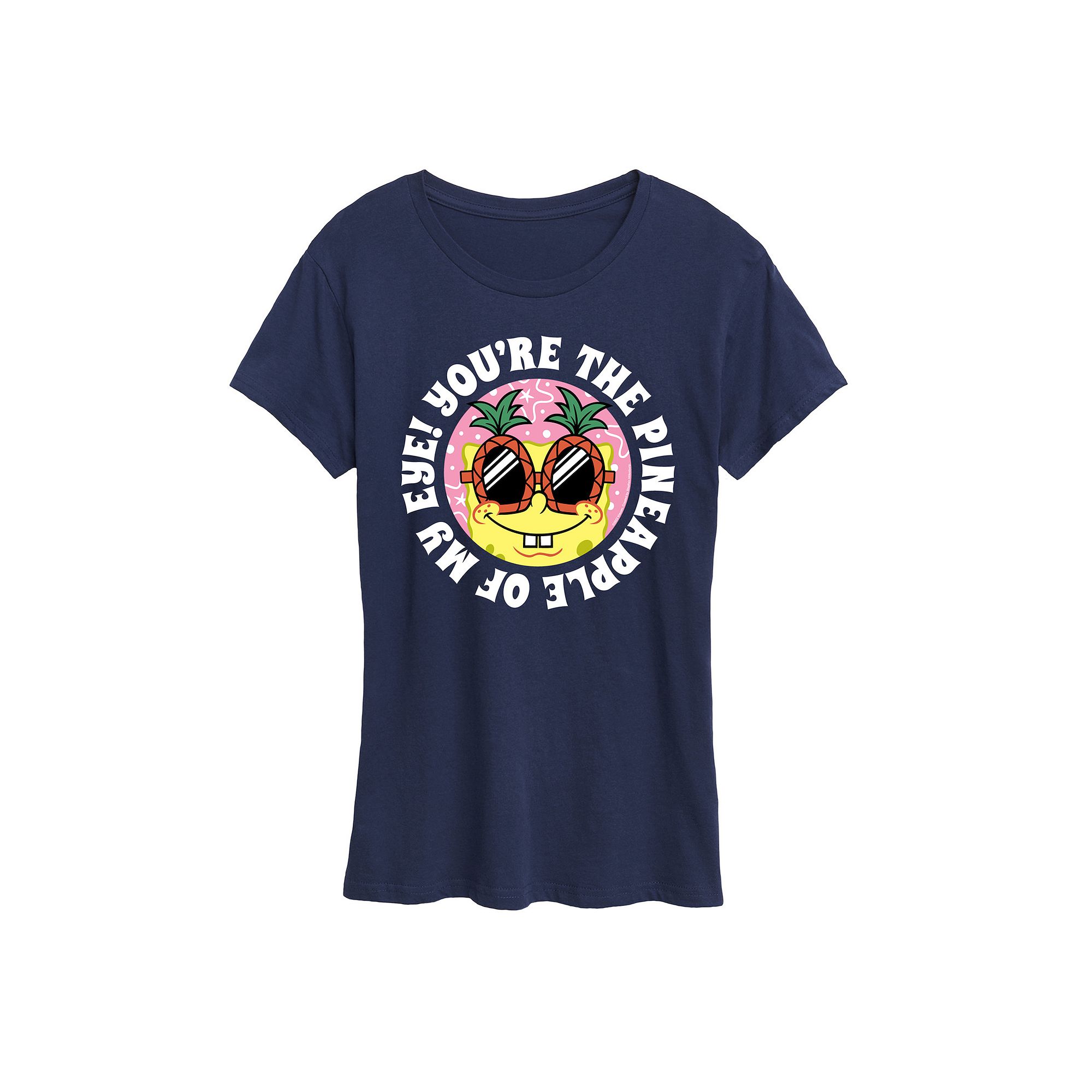 Womens Spongebob Squarepants Pineapple Of My Eye Graphic Tee, Size: Small,