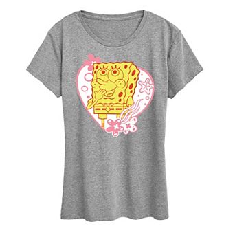 Women's Spongebob Squarepants Heart Graphic Tee