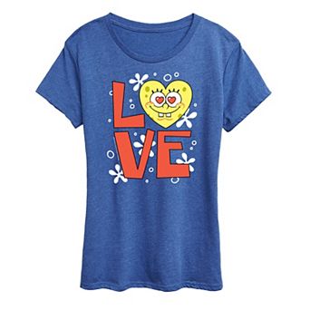 Women's Spongebob Squarepants Love Heart Graphic Tee