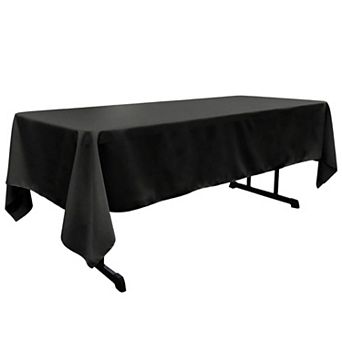 Polyester Poplin Rectangular Tablecloth for Dining Parties and Events with Serged Edges