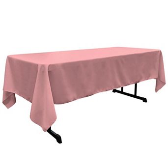 Polyester Poplin Rectangular Tablecloth for Dining Parties and Events with Serged Edges