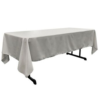 Polyester Poplin Rectangular Tablecloth for Dining Parties and Events with Serged Edges