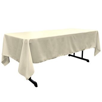 Polyester Poplin Rectangular Tablecloth for Dining Parties and Events with Serged Edges