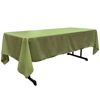 Polyester Poplin Rectangular Tablecloth for Dining Parties and Events with Serged Edges