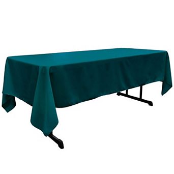 Polyester Poplin Rectangular Tablecloth for Dining Parties and Events with Serged Edges