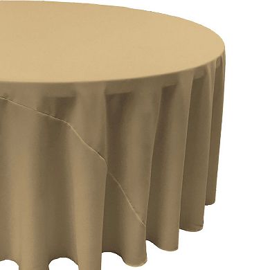 120-Inch Round Tablecloth Polyester Poplin, Floor-Length for 60-Inch Tables, Wrinkle-Resistant