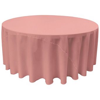 120-Inch Round Tablecloth Polyester Poplin, Floor-Length for 60-Inch Tables, Wrinkle-Resistant