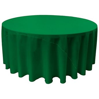 120-Inch Round Tablecloth Polyester Poplin, Floor-Length for 60-Inch Tables, Wrinkle-Resistant