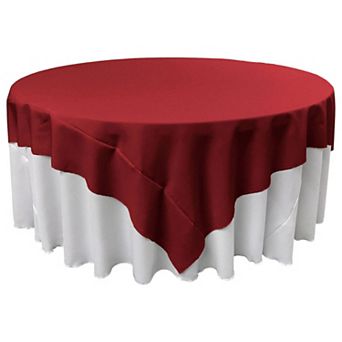 Square Tablecloth Polyester Poplin Fabric Large Table Cover or Overlay for Round Tables