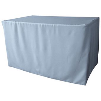 Rectangular Fitted Tablecloth for 4 ft Folding Table, Polyester Poplin Party Buffet Table Cover