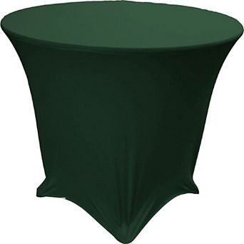 Round Fitted Table Cover, Stretch Spandex Tablecloth with Foot Pockets for Banquet & Trade Show
