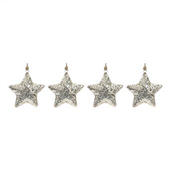 Mosaic Metal Star Ornament (set Of 4)