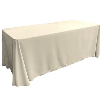 Polyester Poplin Rectangular Tablecloth for Buffet and Event Tables with Rounded Corners