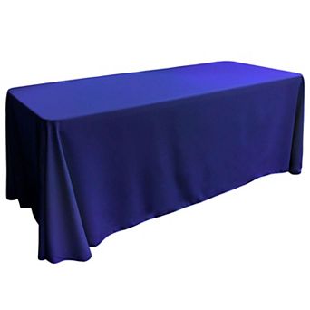 Polyester Poplin Rectangular Tablecloth for Buffet and Event Tables with Rounded Corners