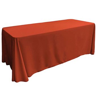 Polyester Poplin Rectangular Tablecloth for Buffet and Event Tables with Rounded Corners