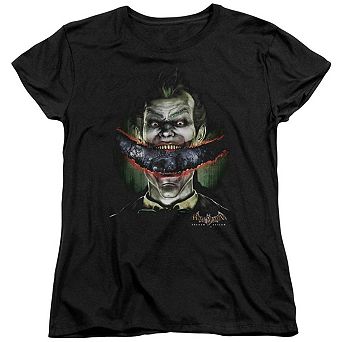 Batman Arkham Asylum Crazy Lips Short Sleeve Womens T-shirt
