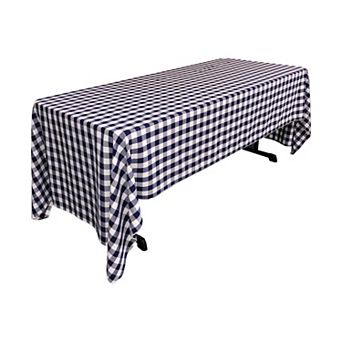 Polyester Gingham Checkered 60 By 120-inch Rectangular Tablecloth