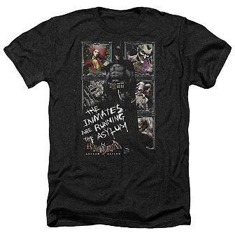 Batman Arkham Asylum Running The Asylum Adult Heather T-shirt