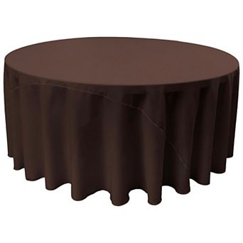 Polyester Poplin 132-Inch Round Table Cover, Floor-Length for Banquets, Dining, or Special Occasions