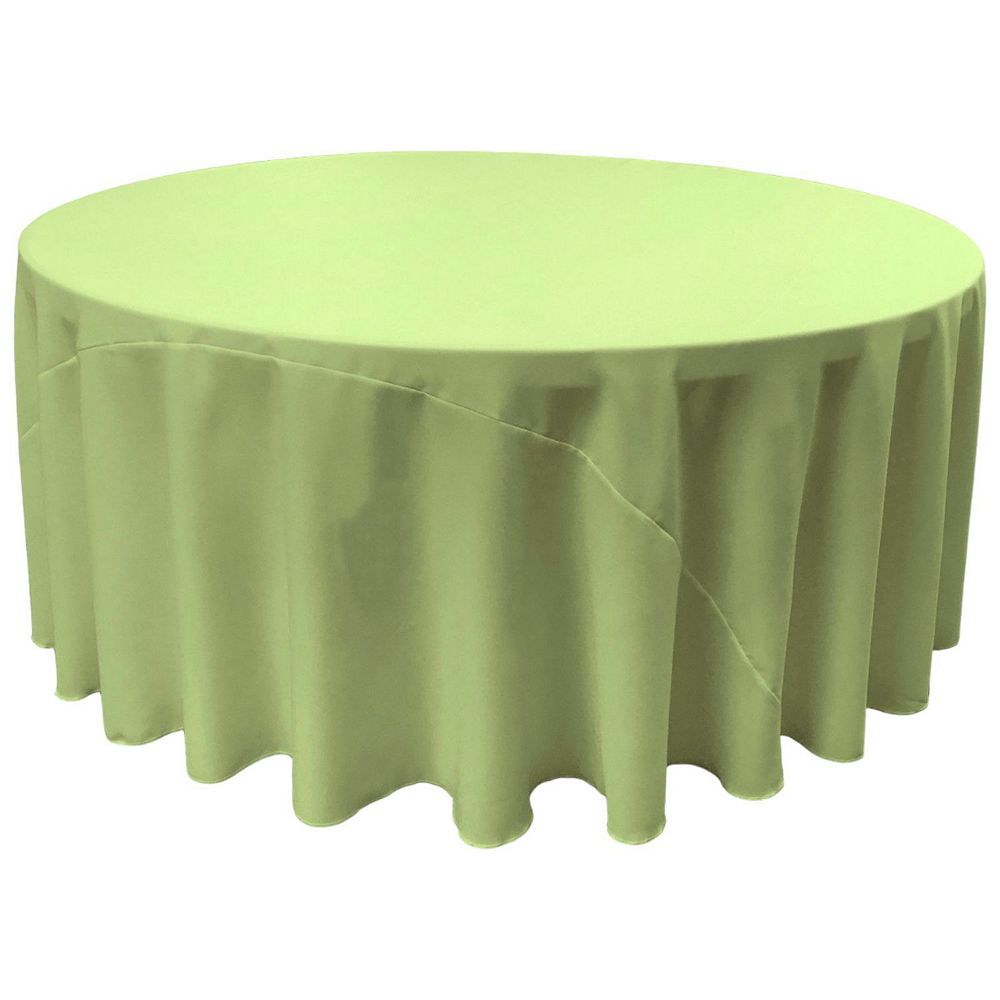 Polyester Poplin 132-Inch Round Table Cover, Floor-Length for Banquets ...