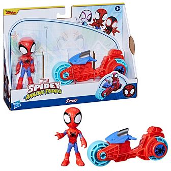 Marvel Spidey and His Amazing Friends Spidey with Motorcycle by Hasbro