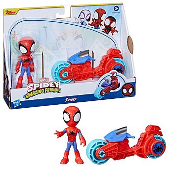 Marvel Spidey and His Amazing Friends Spidey with Motorcycle by Hasbro