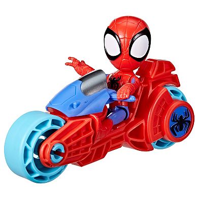 Marvel Spidey and His Amazing Friends Spidey with Motorcycle by Hasbro