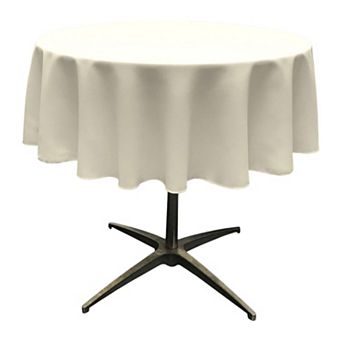 Polyester Poplin Round Tablecloth with Serged Edge for Dining Parties and Events
