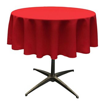 Polyester Poplin Round Tablecloth with Serged Edge for Dining Parties and Events