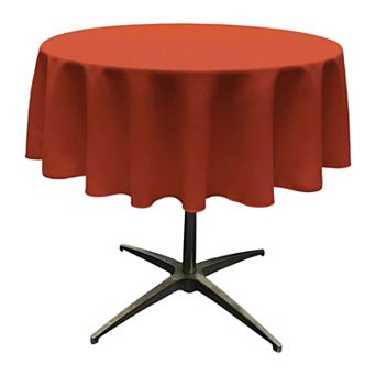 Polyester Poplin Round Tablecloth with Serged Edge for Dining Parties and Events