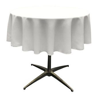 Polyester Poplin Round Tablecloth with Serged Edge for Dining Parties and Events
