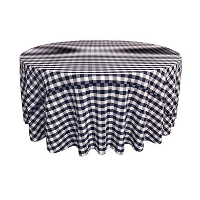 Polyester Gingham Checkered 108-inch Round Tablecloth