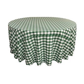 Polyester Gingham Checkered 108-inch Round Tablecloth