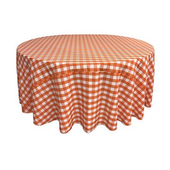 Polyester Gingham Checkered 108-inch Round Tablecloth