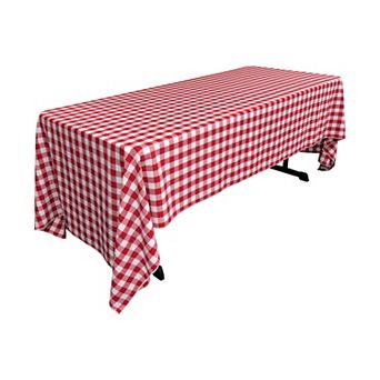 Polyester Gingham Checkered 60 By 126-inch Rectangular Tablecloth