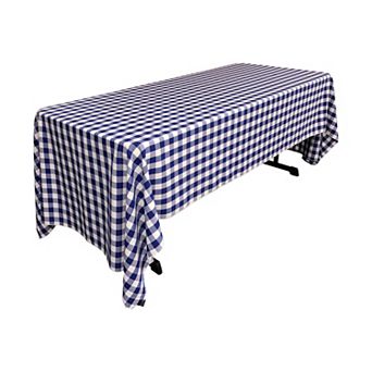 Gingham Check Rectangular Tablecloth 60 x 126 in Fits 6-Foot and 8-Foot Tables for Dining