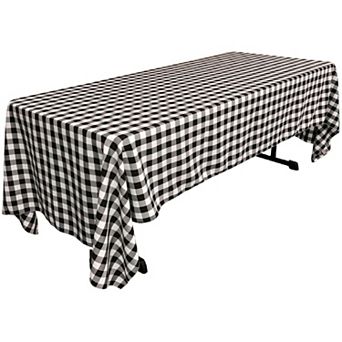 Gingham Check Rectangular Tablecloth 60 x 126 in Fits 6-Foot and 8-Foot Tables for Dining