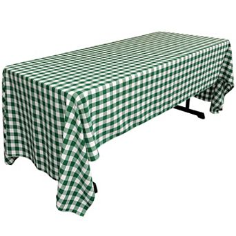 Gingham Check Rectangular Tablecloth 60 x 126 in Fits 6-Foot and 8-Foot Tables for Dining