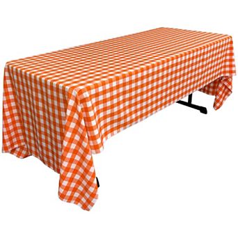 Gingham Check Rectangular Tablecloth 60 x 126 in Fits 6-Foot and 8-Foot Tables for Dining