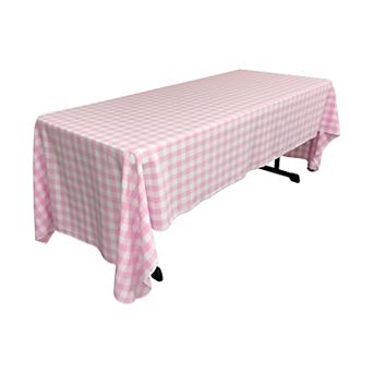 Gingham Check Rectangular Tablecloth 60 x 126 in Fits 6-Foot and 8-Foot Tables for Dining