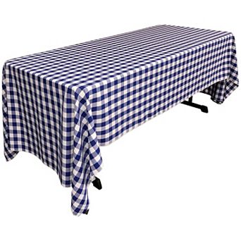 Gingham Check Rectangular Tablecloth 60 x 126 in Fits 6-Foot and 8-Foot Tables for Dining