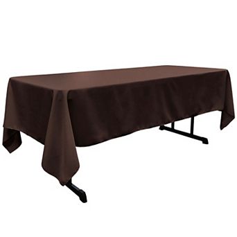 Rectangular Dining Tablecloth with Serged Edges Polyester Poplin Fabric for Banquet Tables