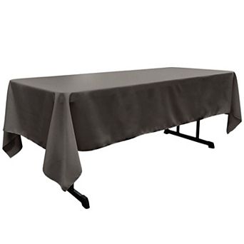 Rectangular Dining Tablecloth with Serged Edges Polyester Poplin Fabric for Banquet Tables