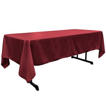 Rectangular Dining Tablecloth with Serged Edges Polyester Poplin Fabric for Banquet Tables