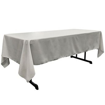 Rectangular Dining Tablecloth with Serged Edges Polyester Poplin Fabric for Banquet Tables