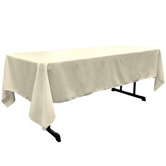 Rectangular Dining Tablecloth with Serged Edges Polyester Poplin Fabric for Banquet Tables